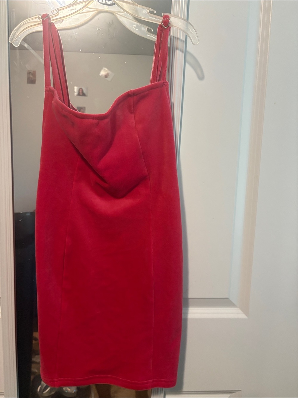 Fashion Nova Red Mini Slip Dress with slight open back